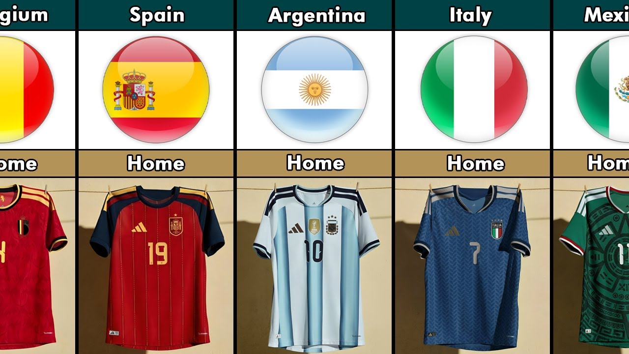 2026 World Cup: 22 National Teams&rsquo; Official Home Jerseys Revealed!