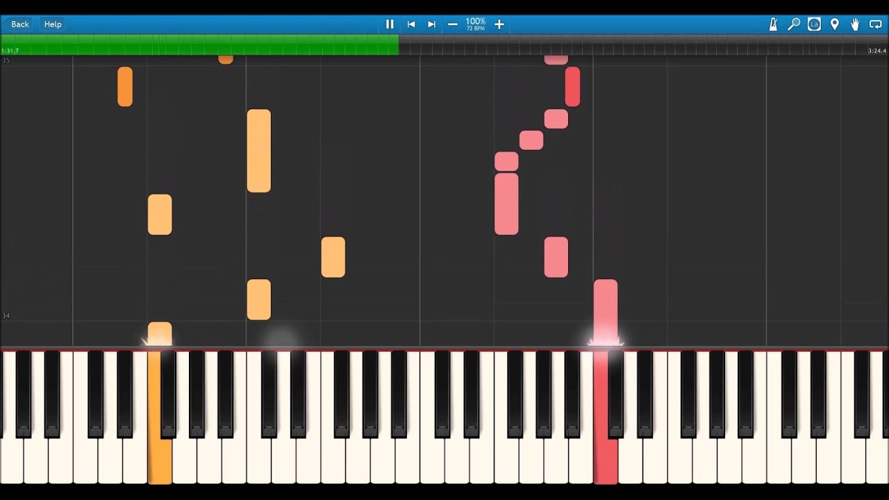 Greensleeves - Piano Tutorial Synthesia (David Nevue version)