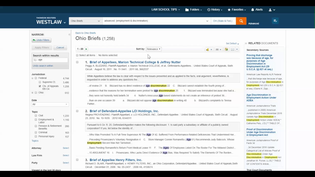 Briefs on Westlaw