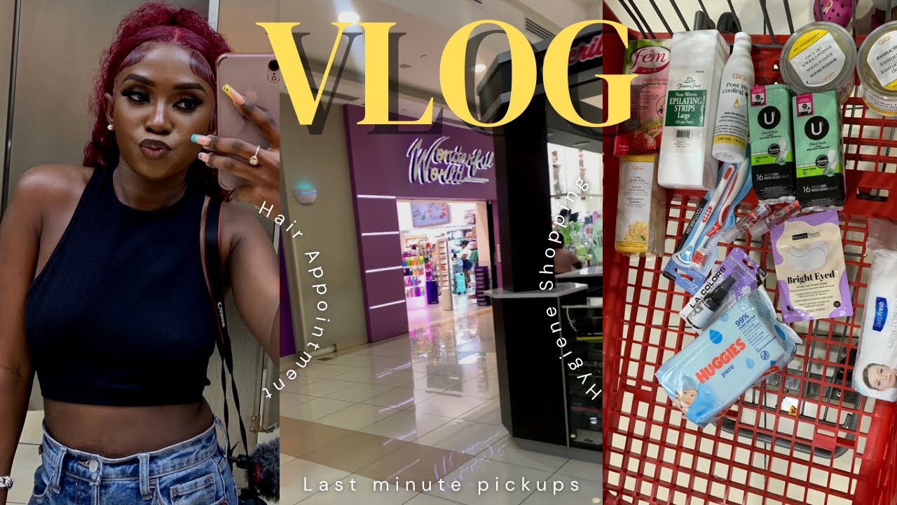 VLOG - PREPPING FOR VACATION | ESSENTIAL HYGIENE PICK UPS + PACKING + SHEIN COLORED WIG