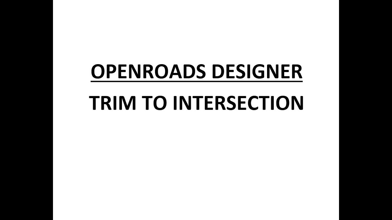 ORD - MicroStation - 9.9 - Trim to Intersection