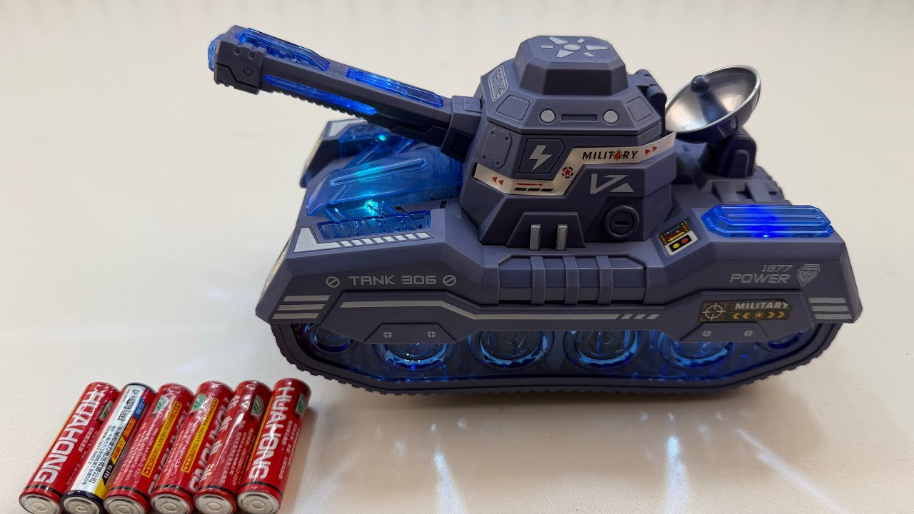 Open-box sound and light tank, EV transforming police car, RC city bus, RC Spider-Man tank.