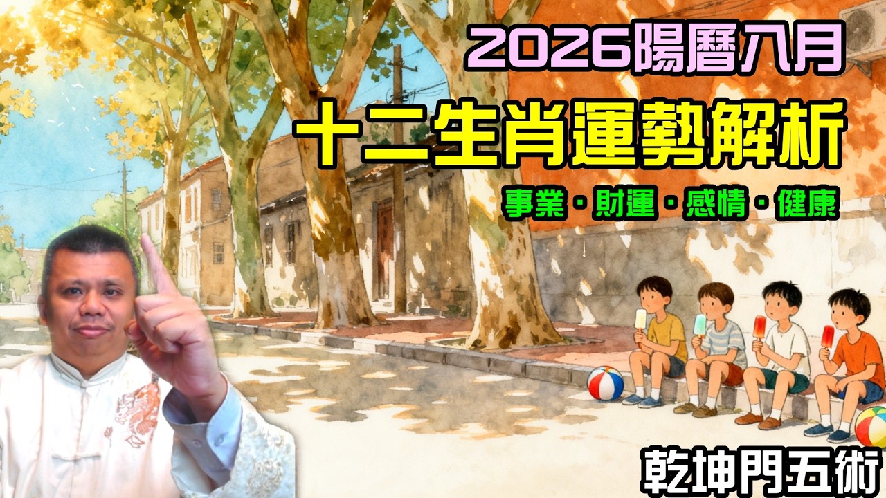 2026陽曆八月十二生肖運勢解析