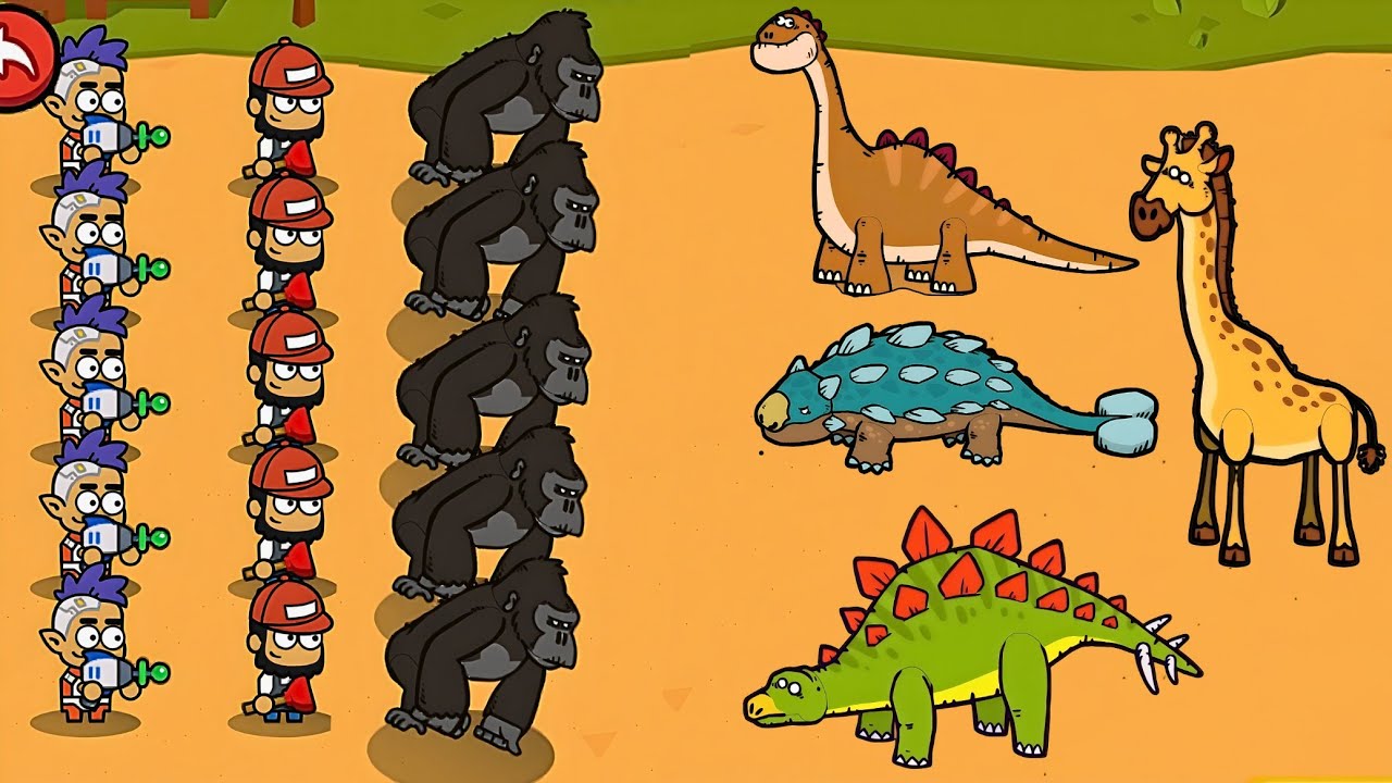 Merge Animals My Perfect Zoo | Gorilla Force Vs Dinosaur Kingdom Merge Monster Battle, Strategy Game