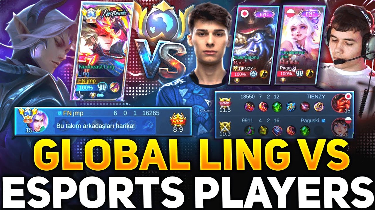 GLOBAL 1 LING vs E-SPORTS PLAYERS | 0 DEATH CARRY   | MLBB Ling