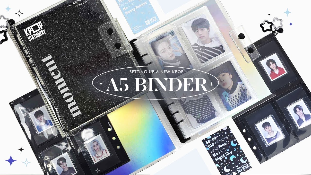 setting up new Stray Kids A5 binder collections ✧ feat. KPOP STATIONERY ✨📓