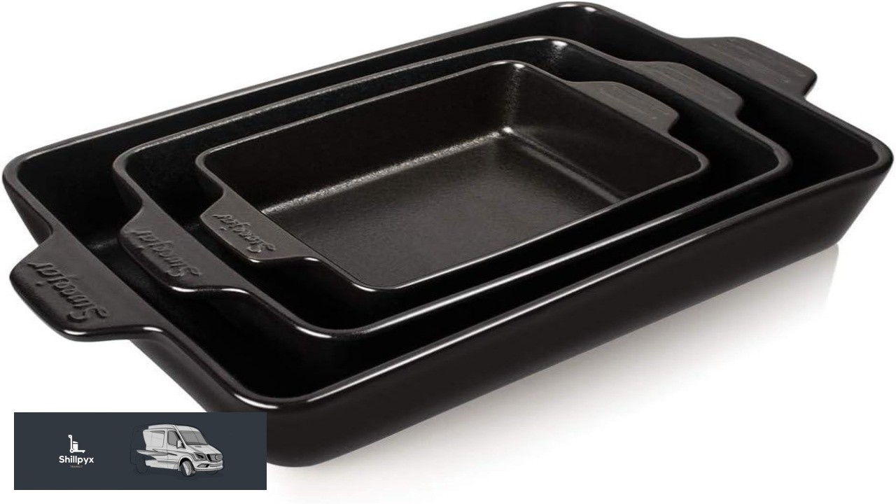 Sweejar Ceramic Bakeware Set Rectangular Baking Dish for Oven Lasagna Pans