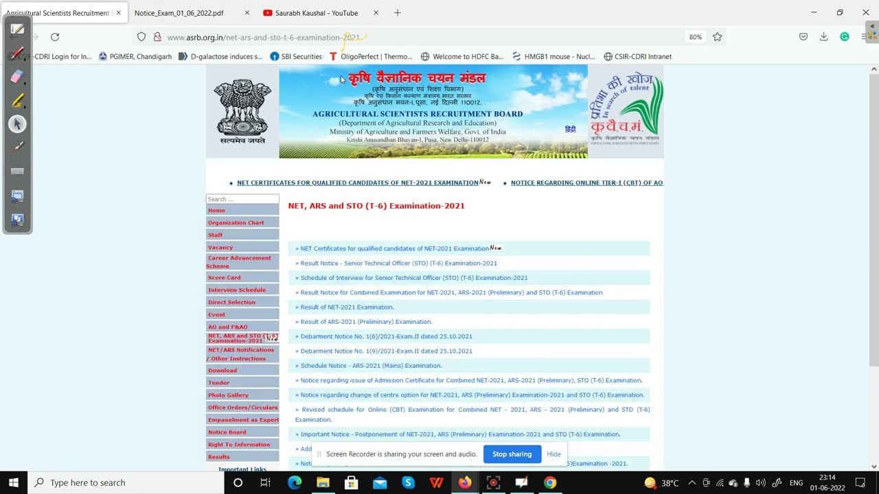 ASRB ICAR NET CERTIFICATE 2021 #ICARNET 2021