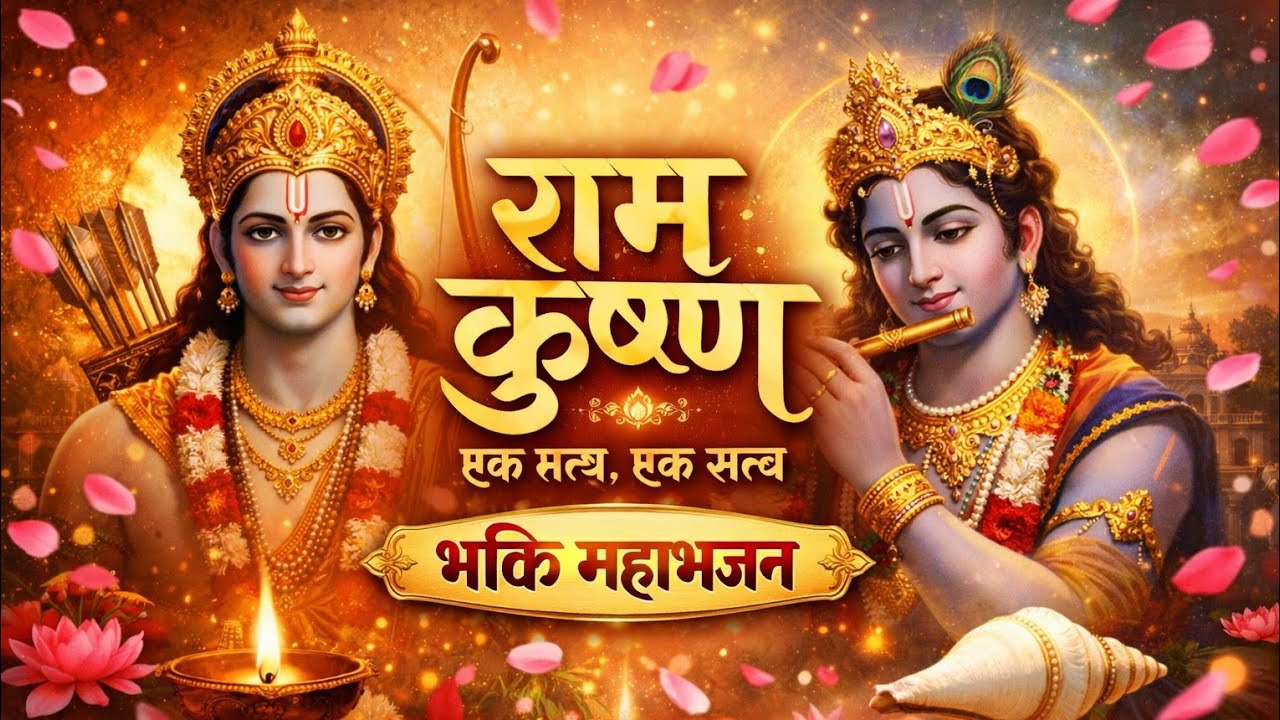 राम भी वही 🌿 कृष्ण भी वही 🎶 | भक्ति महाभजन#RamKrishnaBhajan 🎶#BhaktiMahabhajan#ShriRam🌿#ShriKrishna🦚
