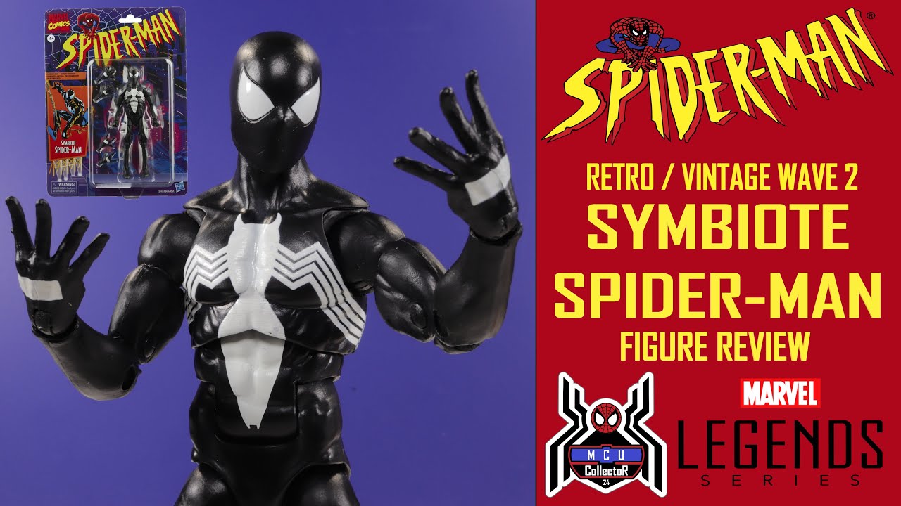 Marvel Legends Retro SYMBIOTE SPIDERMAN Vintage Black Costume Spider-Man Wave 2 Figure Review