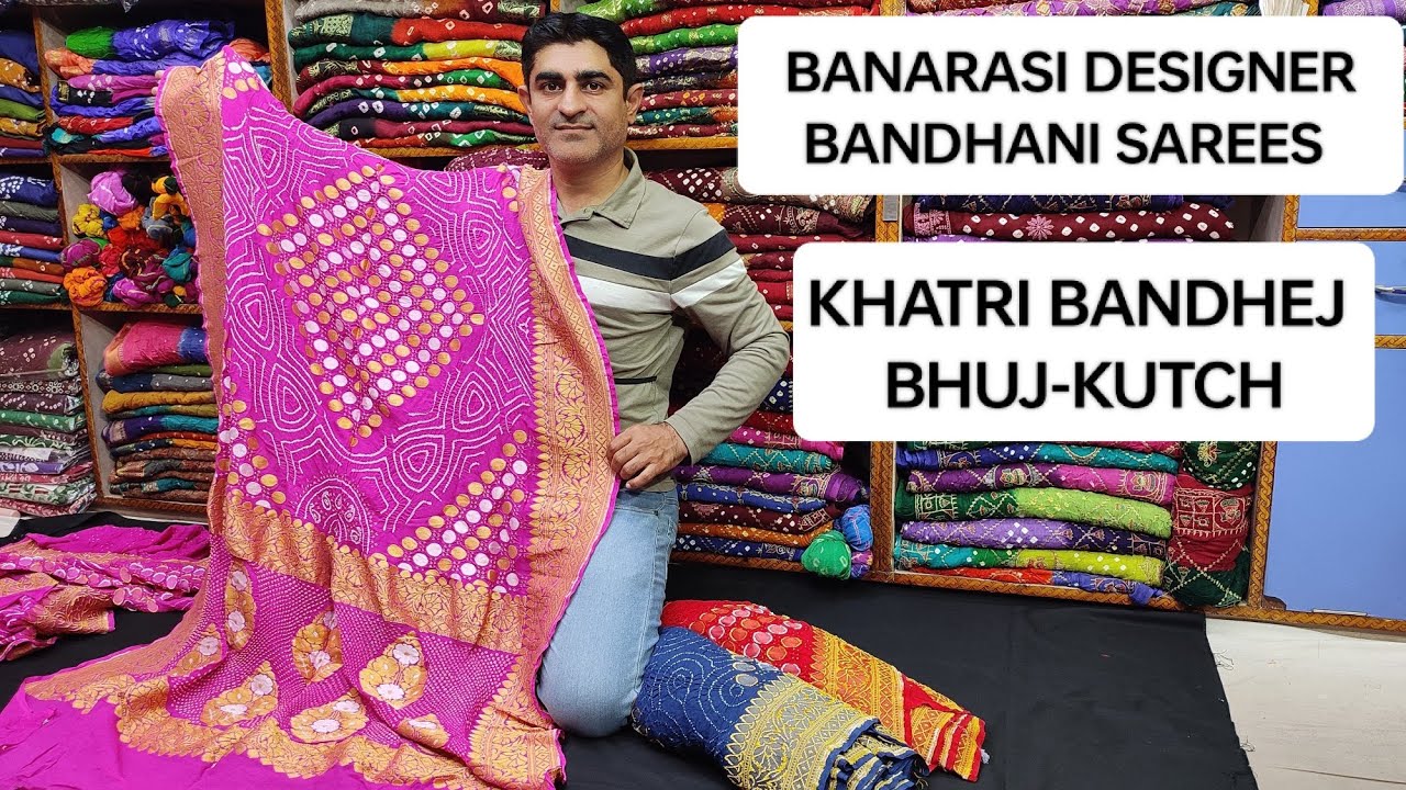 Banarasi pue georgette Designer Bandhani sarees#saree #onlineshopping #handloom