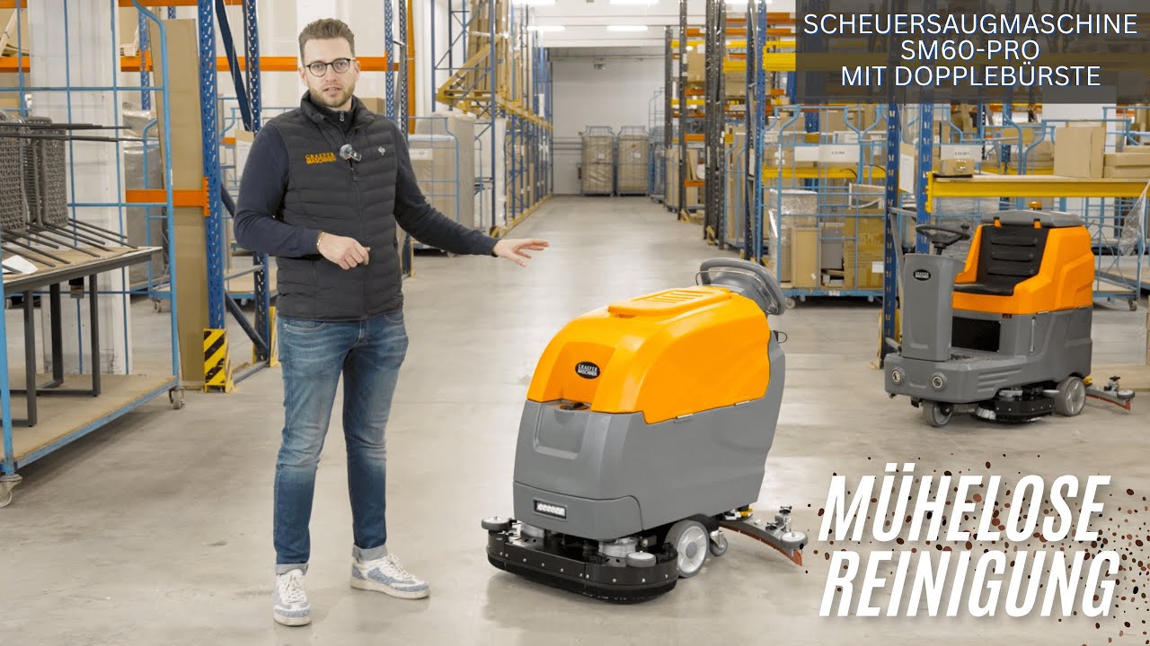Graefer SM60S-PRO – Kompakte Scheuersaugmaschine mit Fahrantrieb & Doppelbürste