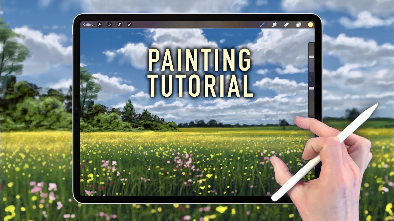 УРОКИ РИСОВАНИЯ НА iPad — Весенние поля в Procreate
