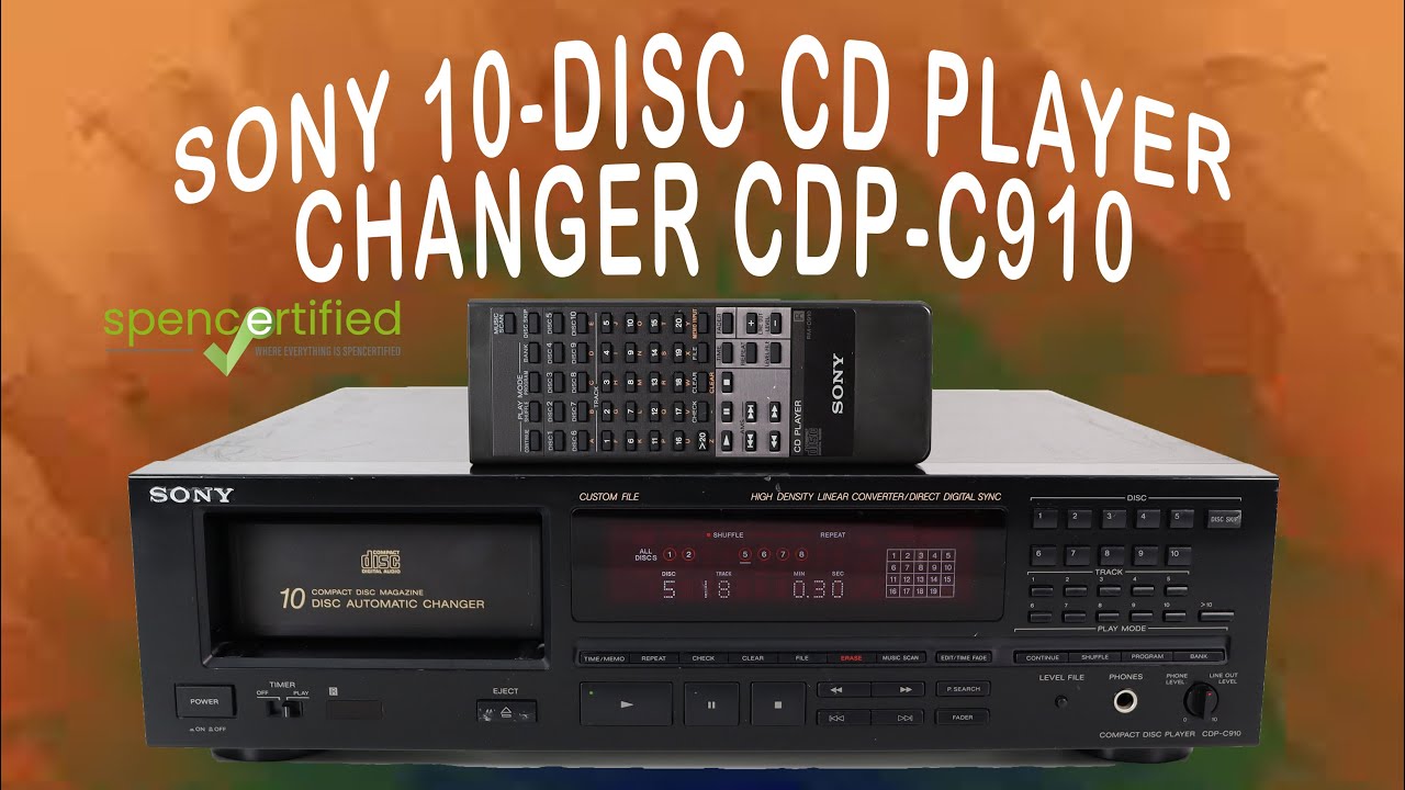 SONY CDP-C910 COMPACT DISC CD PLAYER CHANGER 10-DISC LOADING CARTIDGE CHANGER W/ OPTICAL DIGITAL