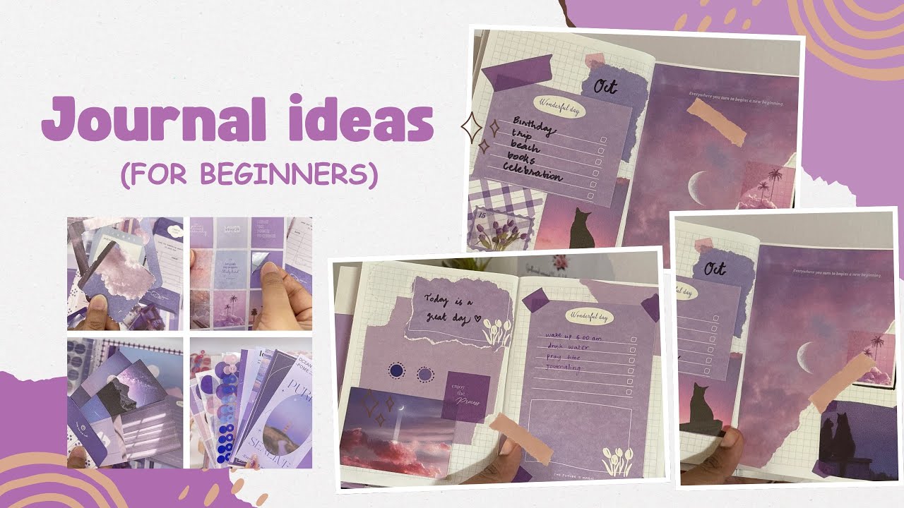 Journal ideas 💡✨🤍purple theme journal set//steps for beginners// easy to make✨🎀