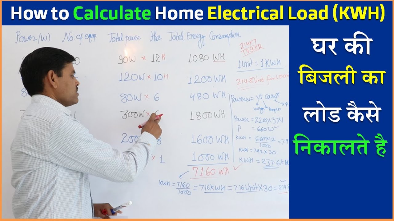 How To Calculate Our Home Electrical Load in kwh | Power Consumption in kwh/बिजली यूनिट कैसे निकालें