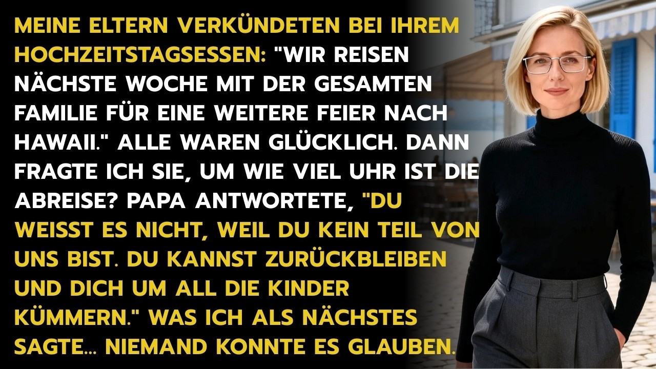 Meine Eltern demütigten mich bei ihrem Hochzeitstag – also ging ich für immer.