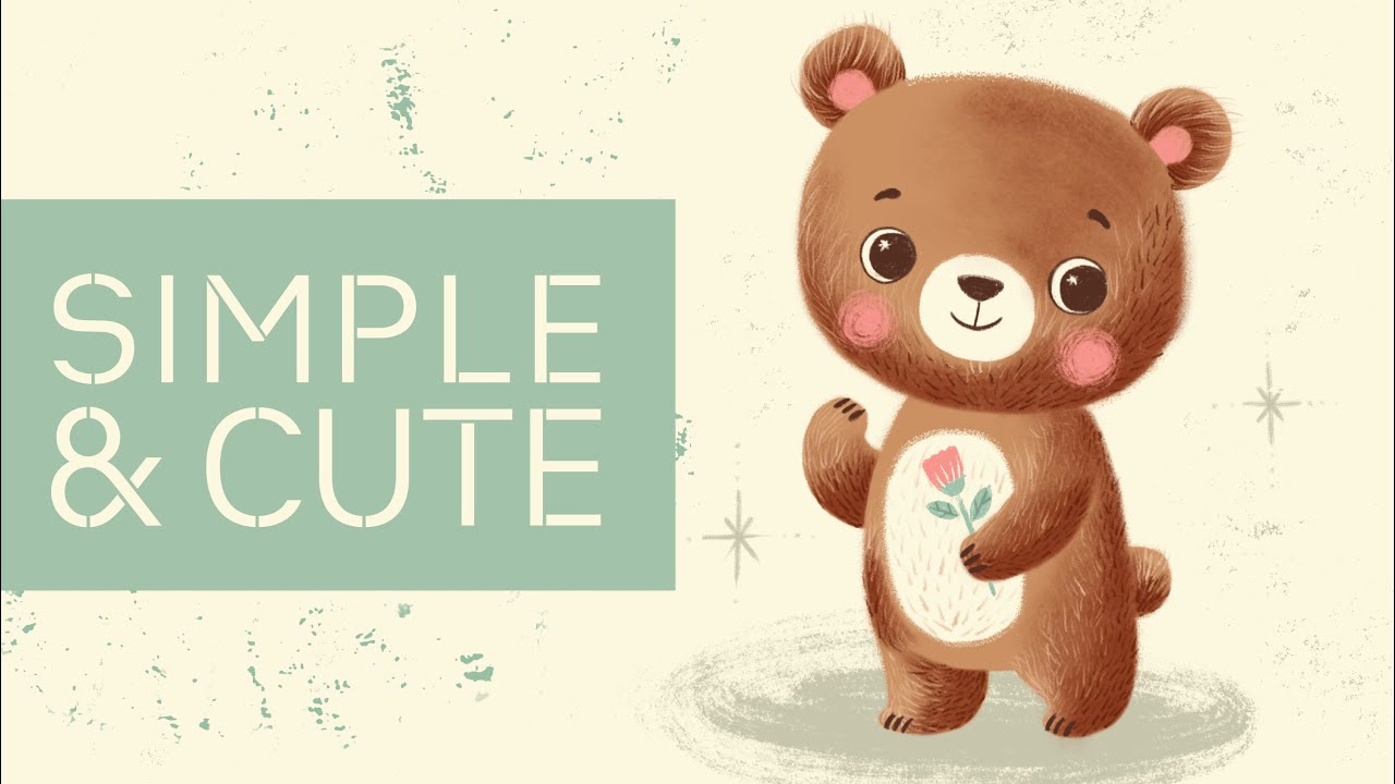 Storybook Style Teddy Bear | Easy Procreate Drawing Tutorial