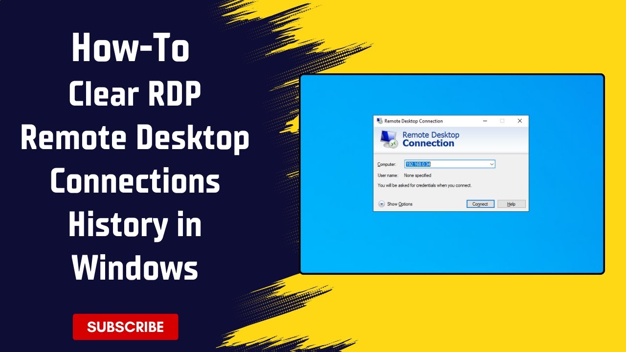 Как очистить историю подключений к удаленному рабочему столу RDP в Windows