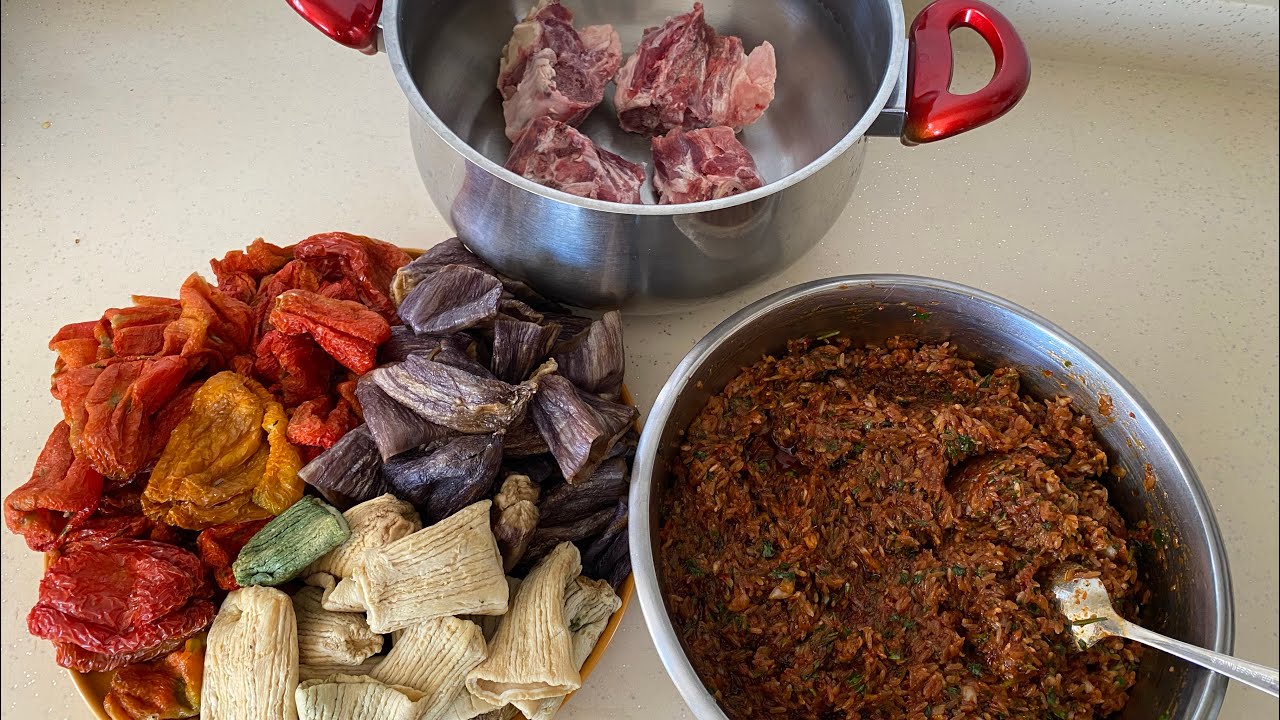 Kuru patlıcan,biber ve kabak dolma tarifi/Kuru dolma tarifi/Nasıl yapılır #dolmatarifi