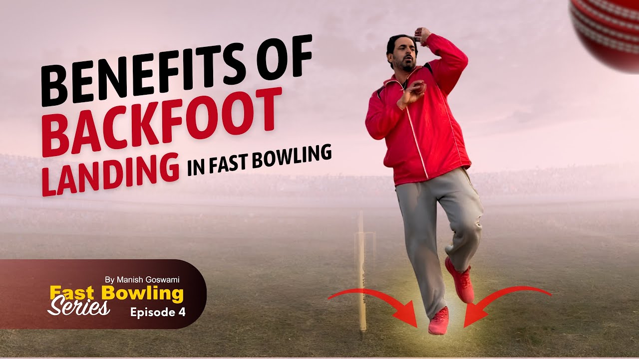 Backfoot landing improves balance, pace, and control in fast bowling.🏏💯