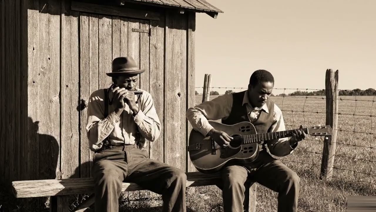 Root Blues Harmonica and Acoustic Guitar Creating a Timeless Country Blues Mood