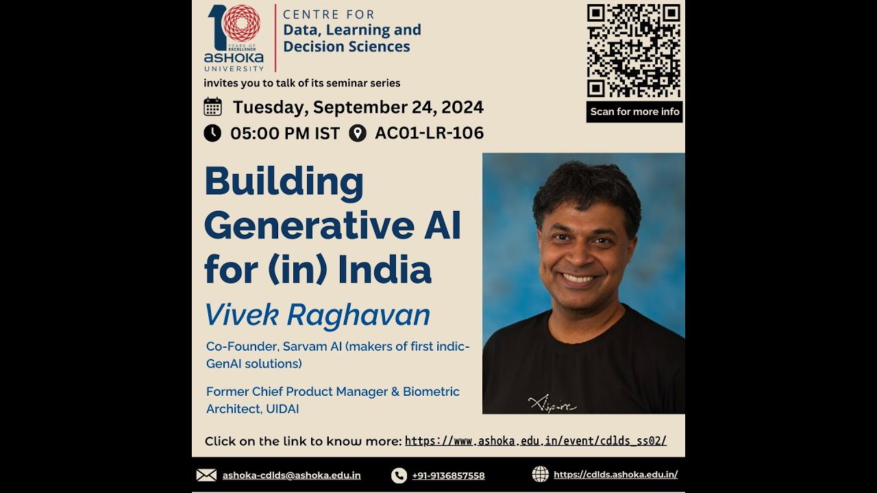SS02- Building Generative AI for (in) India | Vivek Raghavan, SarvmAI