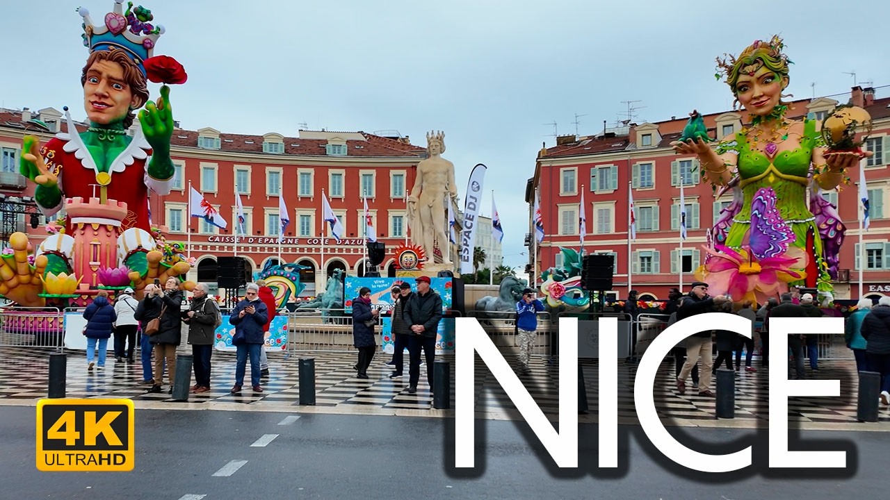 NICE 🇫🇷 | Preparing for the Carnival | Rainy Walk 4K 60fps