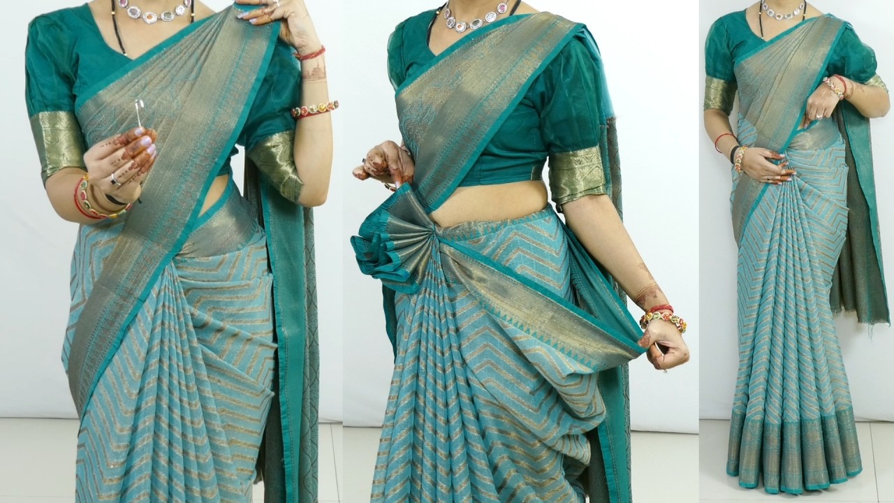 How to Wear a Saree to Look Slim & Tall | 5 Step Beginner Guide | cotton Silk saree draping tutorial