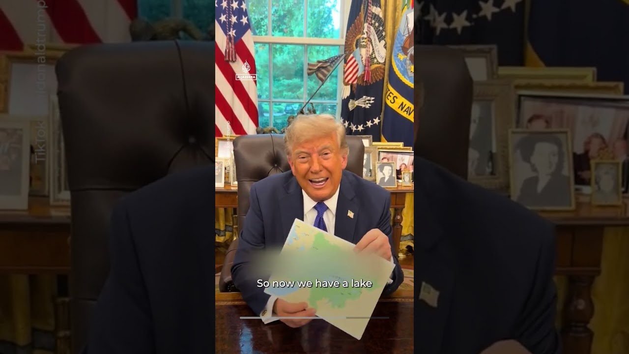 Trump crosses Lake Ontario on map, renames it 'Lake America' | AJ #shorts