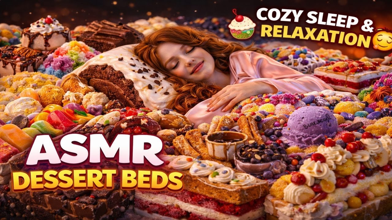 ASMR Dessert Beds for Sleep 🍰 Relaxing Food & Visual ASMR