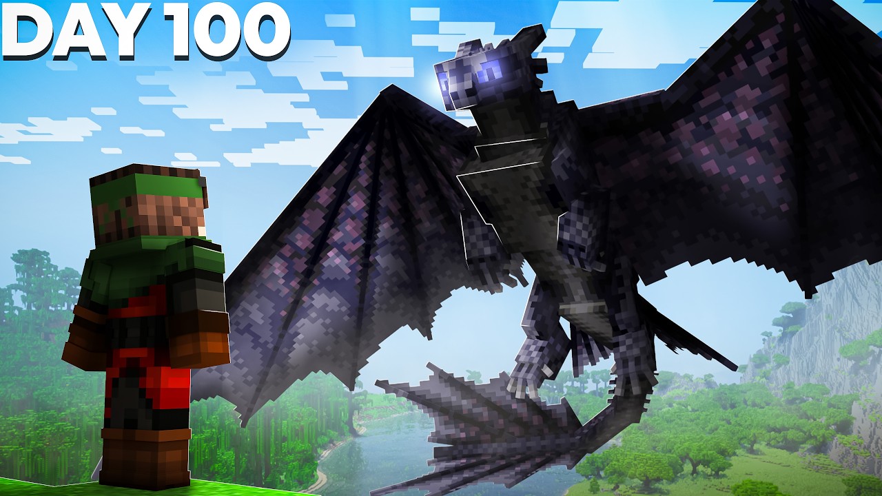 I Spent 100 Days in MELANISTIC ONLY HOW TO TRAIN YOUR DRAGON in Minecraft!