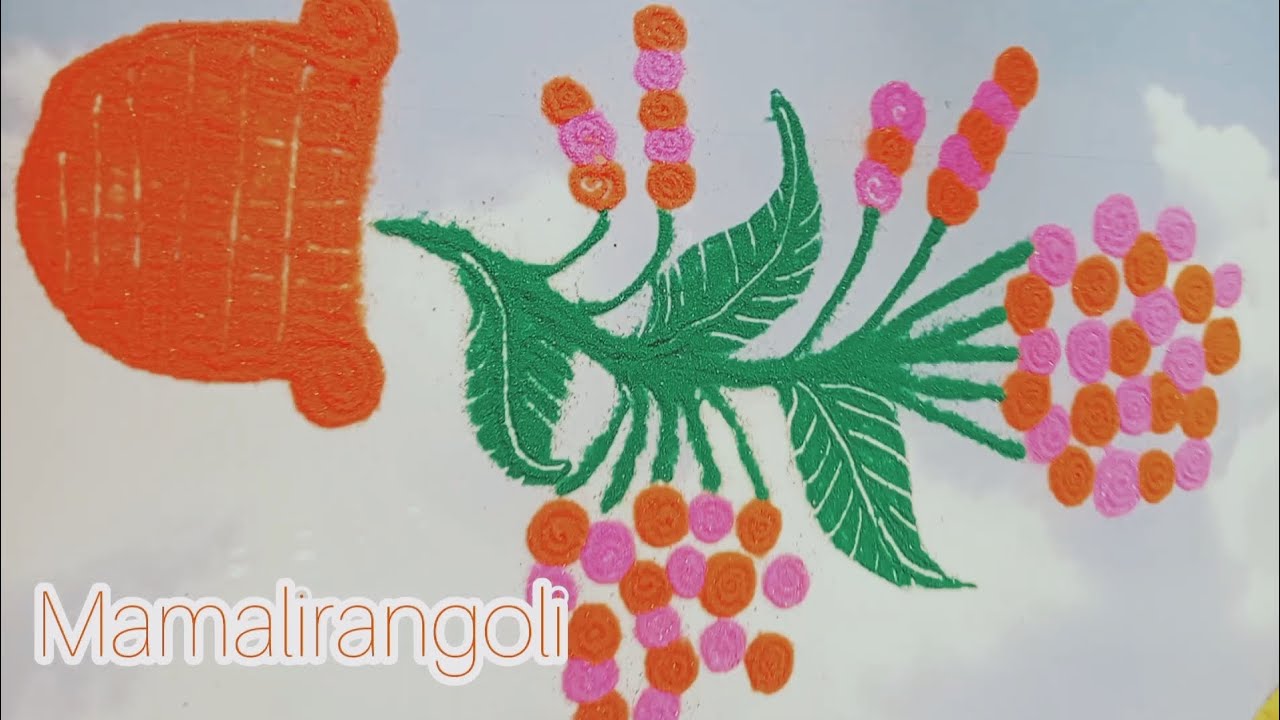 बेहतर रंगोली डिजाइन//Quick and easy rangoli design @mamalirangoli#art#rangoli