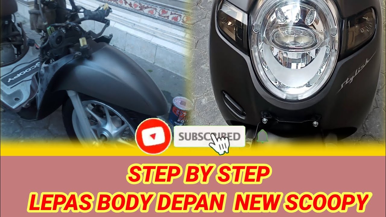 cara melepas body depan new scoopy