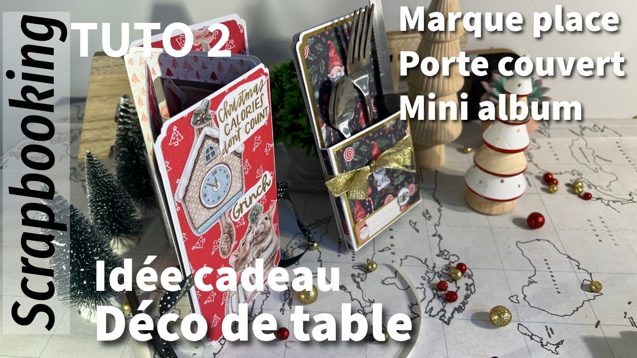 SCRAPBOOKING, tuto 2 des marque place, porte couverts, mini album, 100% Action