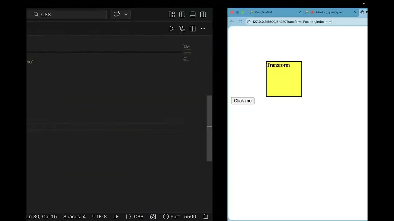 In HTML position , transform and flexbox