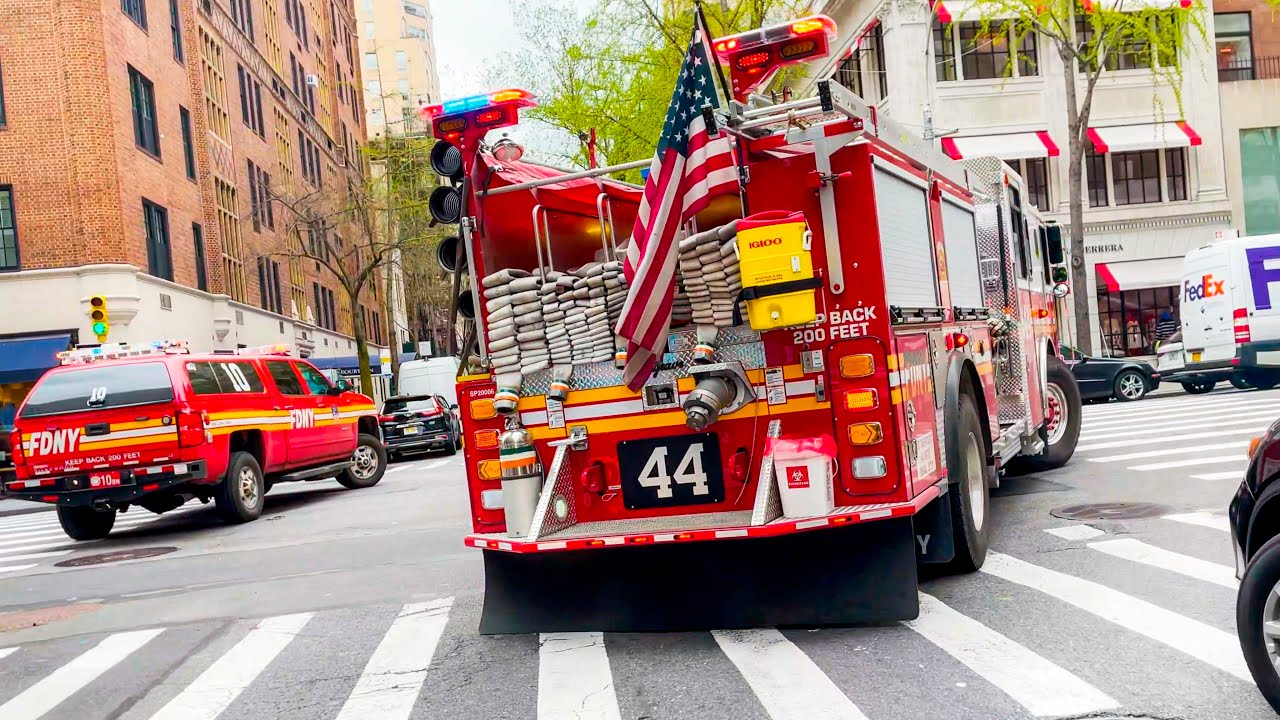 **RIDE with the FDNY!** Heavy AIRHORN Response to FIRE on 7th Floor of Garage [ MAN Box 1065 ]