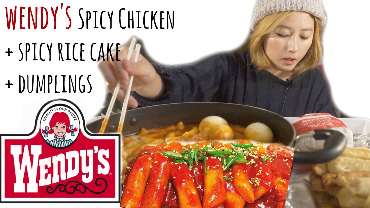 Wendy's Spicy chicken Sand + Spicy Rice cake + dumplings [Q/A][Mukbang][EatingChannle]