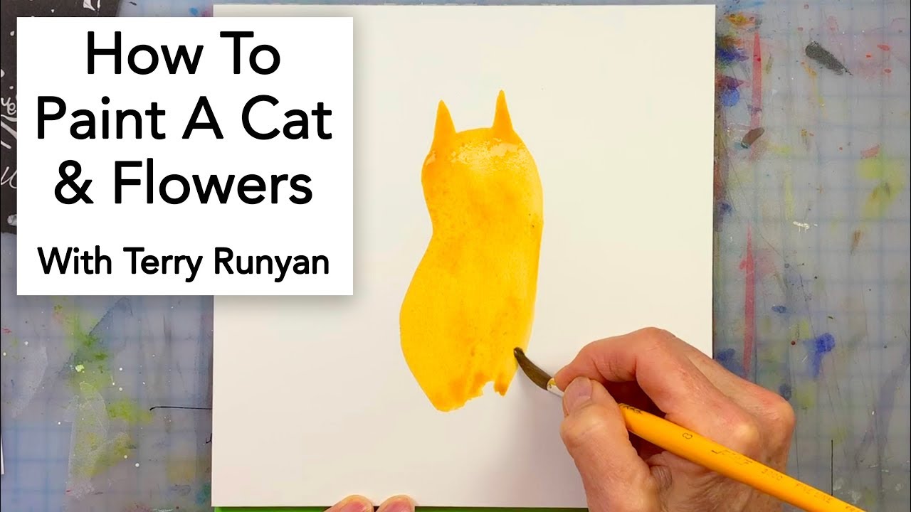 How To Paint A Cat & Flowers
