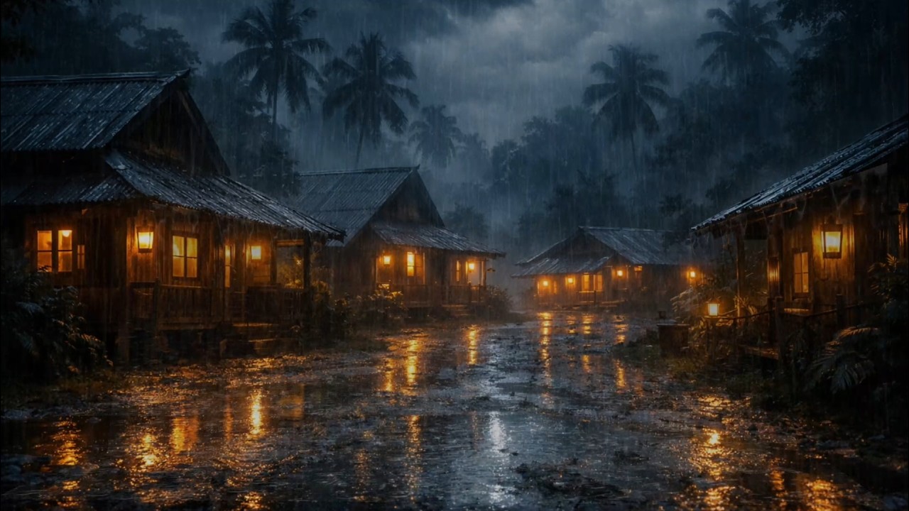 Relaxing Heavy Rain & Thunder Sounds For Deep Sleep, Insomnia Relief | Natural Sleep Aid & Relaxing