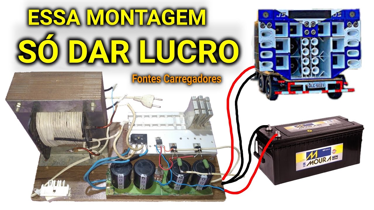 COMO FAZER FONTE DE 12V CASEIRA PRA SOM AUTOMOTIVO/ CARREGADOR DE BATERIA 14V passo a passo