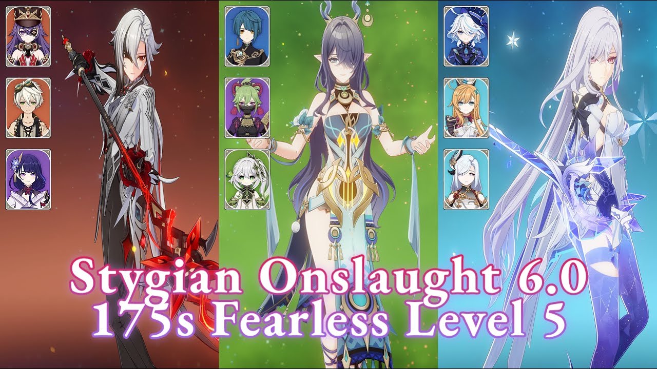 [Stygian Onslaught 6.0 - Fearless 5 - 175s] Arlecchino & Raiden + Lauma + Skirk | Genshin Impact