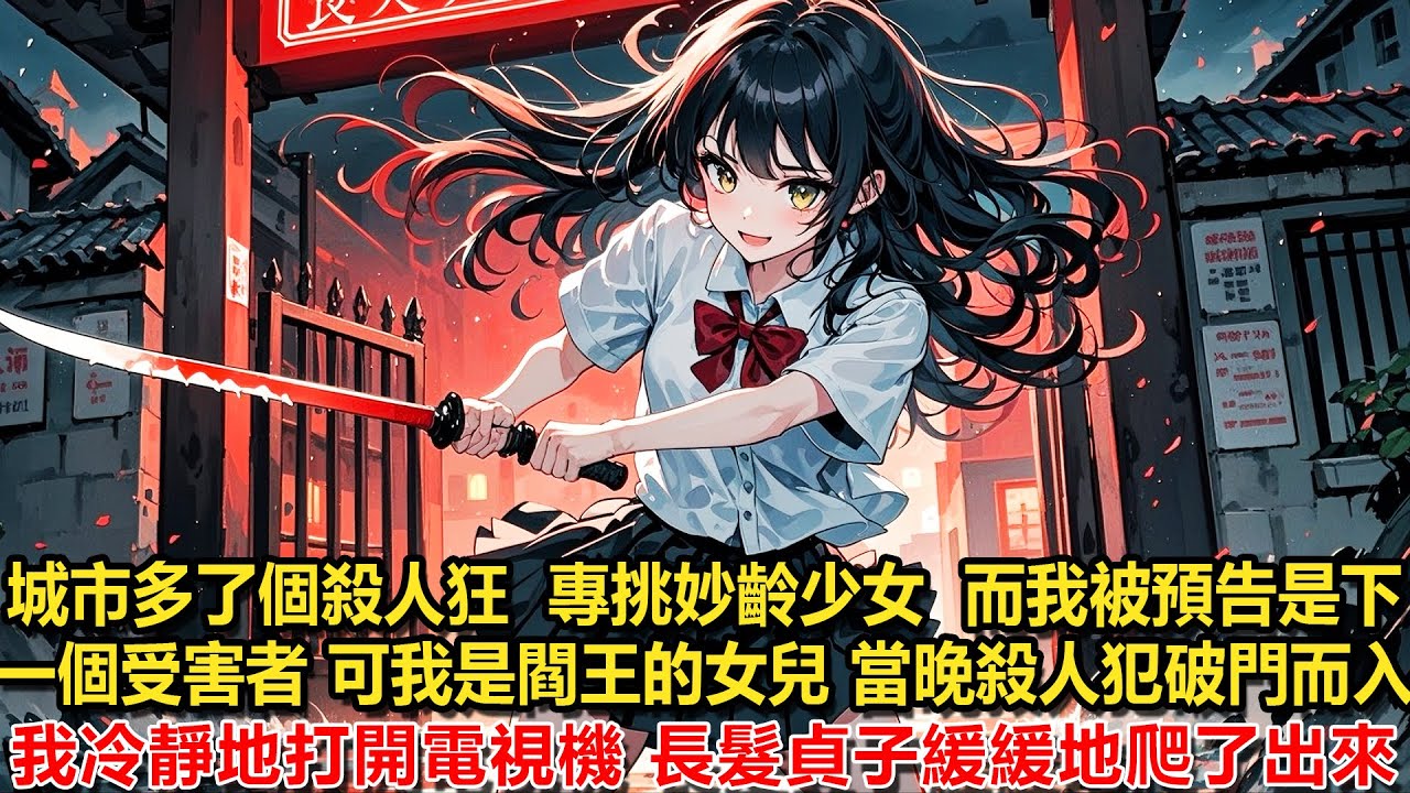 城市多了個殺人狂，專挑妙齡少女下手，而我被預告是下一個受害者，可我是閻王的女兒，可蠅萬鬼，當晚殺人犯破門而入，我冷靜地打開電視機，長髮遮臉的貞子緩緩從裏面爬了出來