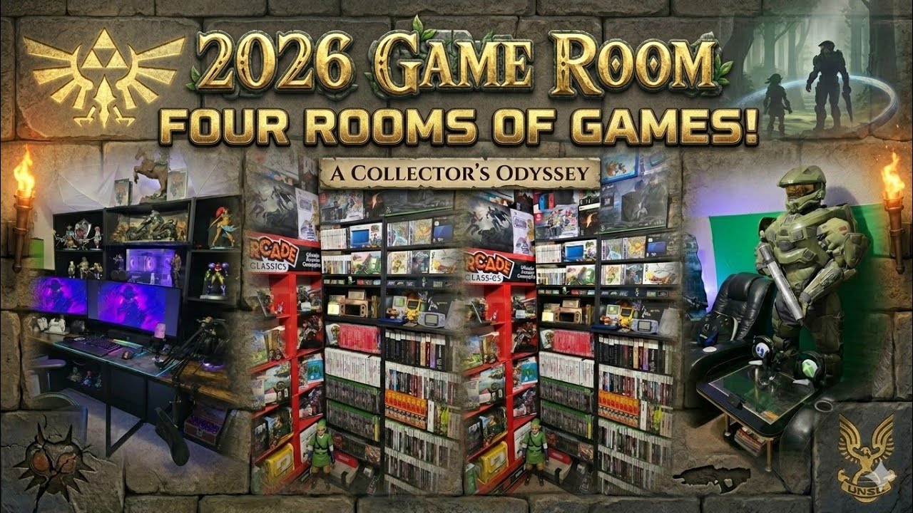 2026 Game Room Tour! Four Rooms Of Games! Complete GameCube and Wii U sets! And much more!