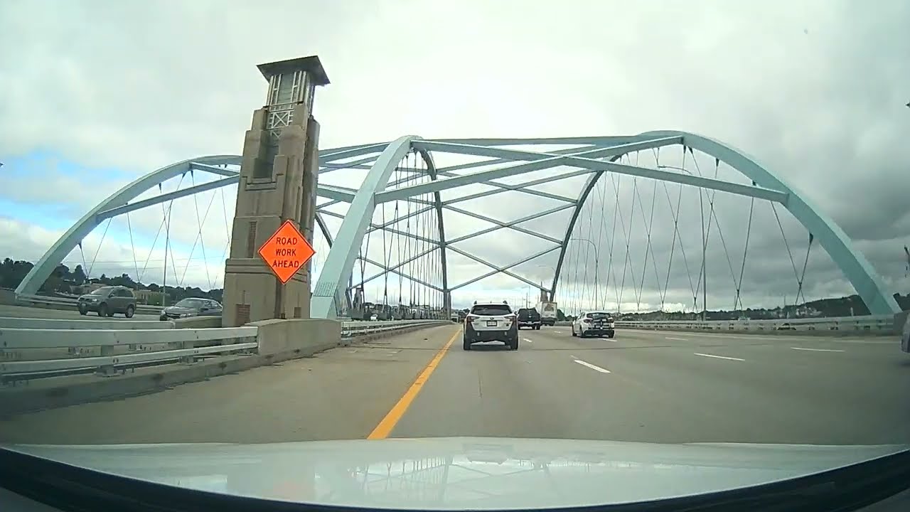 Driving along Route 146 South, I-95 South and I-195 East in Rhode Island