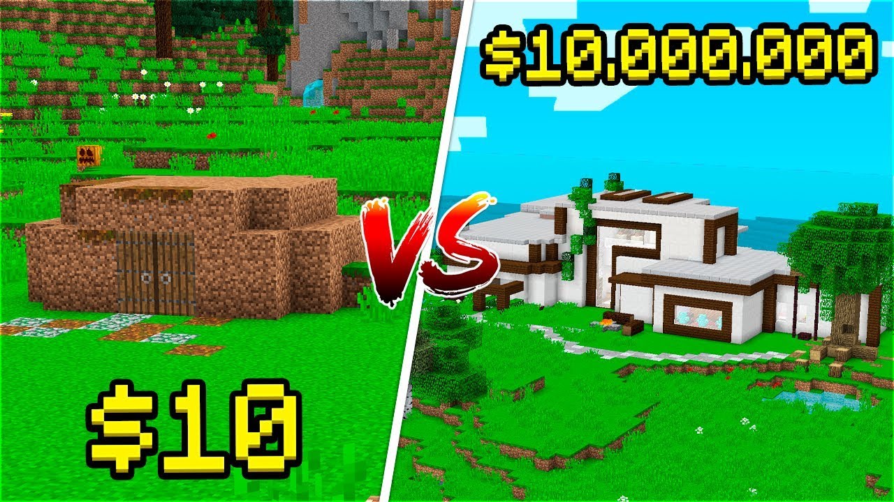 $10 HUS VS $10.000.000 MANSION!! (DANSK MINECRAFT)