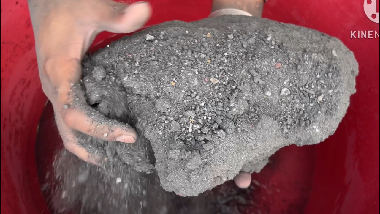 Pure charcoal chunks dry and water crumbling #satisfying
