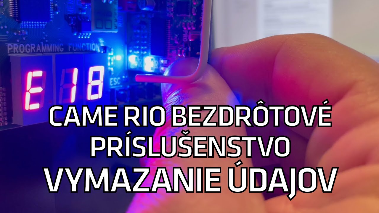 Came RIO-CONN - vymazanie údajov bezdrôtového príslušenstva