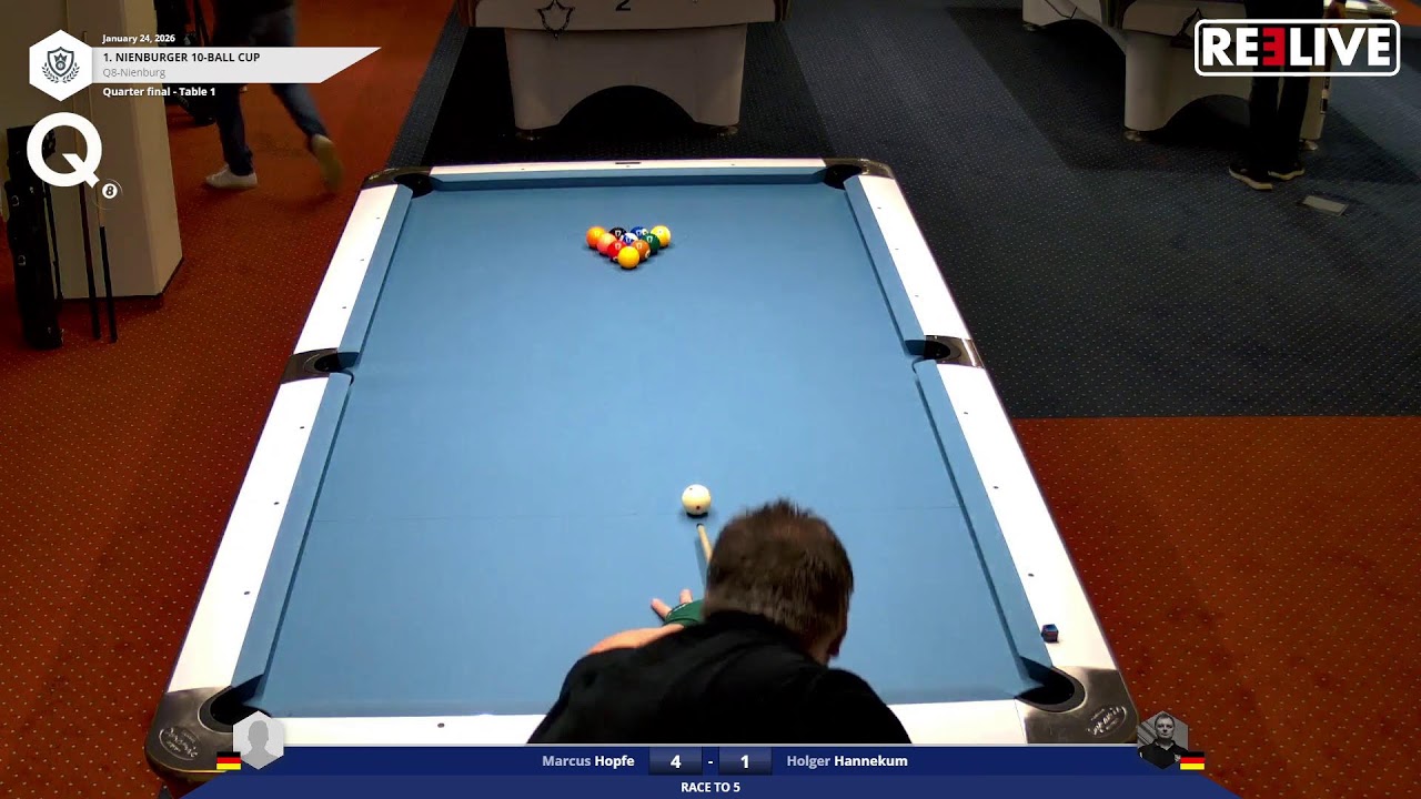 1. Nienburger 10-Ball CUP 💲💲💲 Marcus Hopfe vs Holger Hannekum🔥🔥🔥