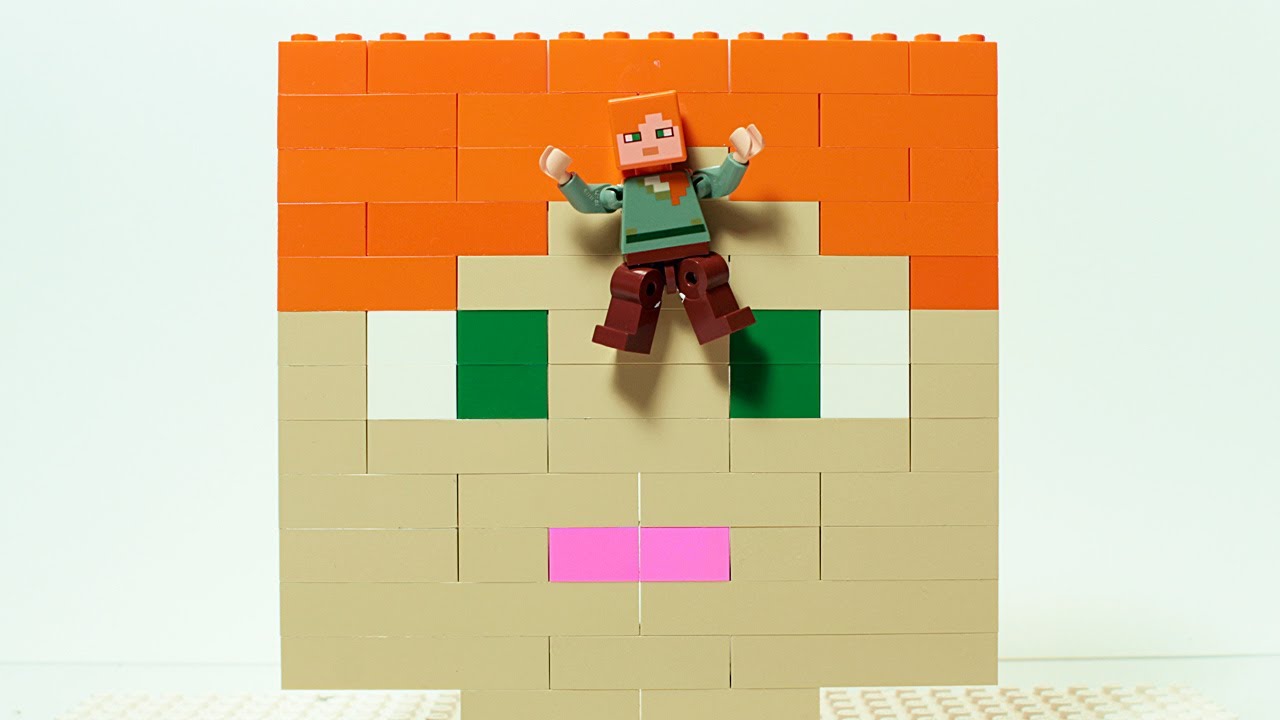 Lego Minecraft Brick Building Alex Head Mosaic